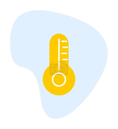Téléchargez les illustrations : Temperature thermometer  icon in flat style - en licence libre de droit