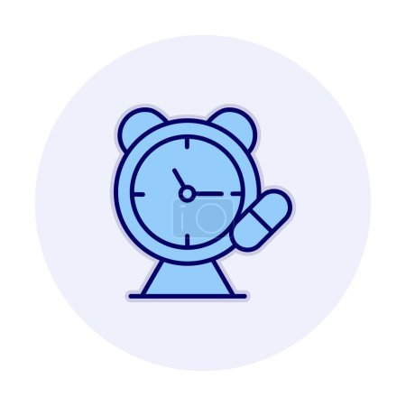 Illustration for Alarm clock and capsule flat icon, vector illustration - Royalty Free Image