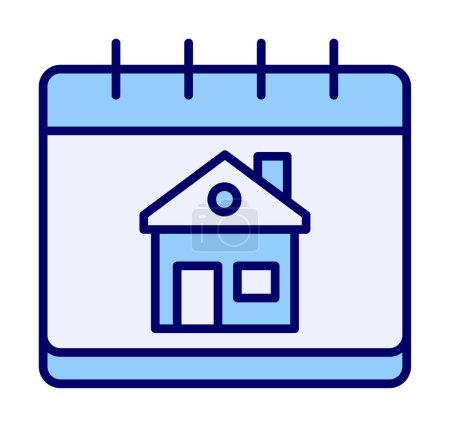 Illustration for Home Calendar flat icon, vector illustration - Royalty Free Image