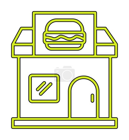 Illustration for Food shop web icon, vector illustration - Royalty Free Image