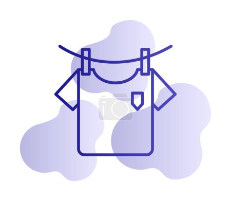 Illustration for Washing Clothes, tshirt icon, vector illustration - Royalty Free Image