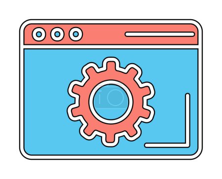 Illustration for Browser Setting icon vector illustration - Royalty Free Image