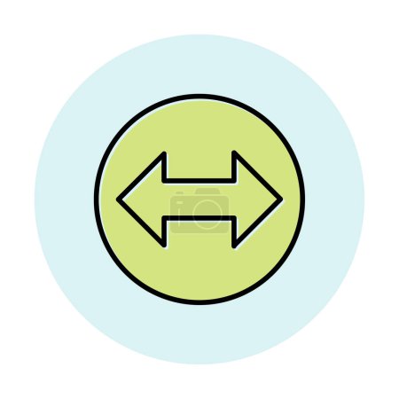 Téléchargez les illustrations : Double flèche symbole, deux directions, gauche, droite Icône, illustration vectorielle - en licence libre de droit