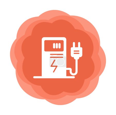 Ilustración de Icono de la estación de carga eléctrica vector ilustración - Imagen libre de derechos