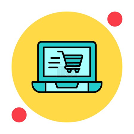 Illustration for Ecommerce icon on screen vector illustration - Royalty Free Image