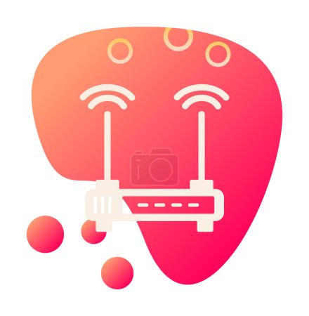 Illustration for Wifi signal, Router Device icon vector illustration design - Royalty Free Image