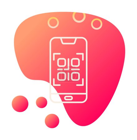 Ilustración de Simple Smartphone QR icono de código, vector de ilustración - Imagen libre de derechos