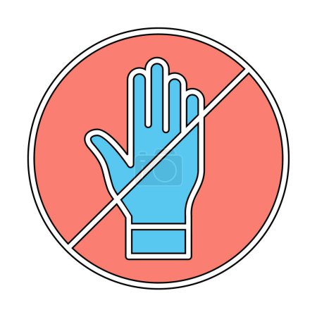 Illustration for Don't Touch web icon, vector illustration - Royalty Free Image