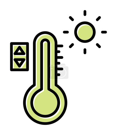 Téléchargez les illustrations : Icône de contrôle de température, illustration de pictogramme vectoriel - en licence libre de droit
