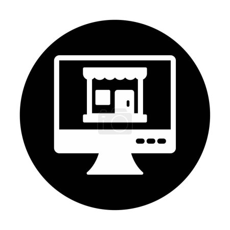 Illustration for Computer screen with shop, Online Shop concept, vector illustration design - Royalty Free Image