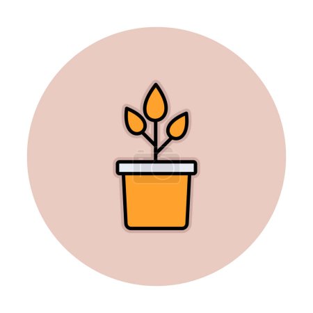 Téléchargez les illustrations : Plante en pot icône vectorielle illustration - en licence libre de droit