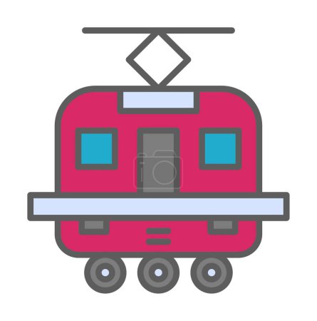 Ilustración de Signo de tranvía icono. Trendy Tram signo logo - Imagen libre de derechos