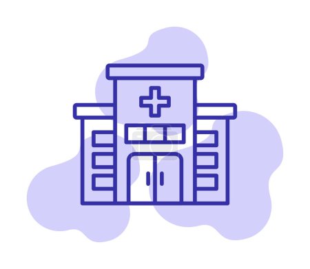 Illustration for Hospital building flat style icon design element - Royalty Free Image