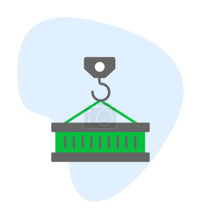 Illustration for Girder web icon. construction concept, crane hook, steel beam, vector illustration - Royalty Free Image