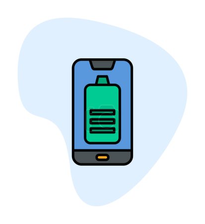 Illustration for Battery icon. color outline illustration - Royalty Free Image