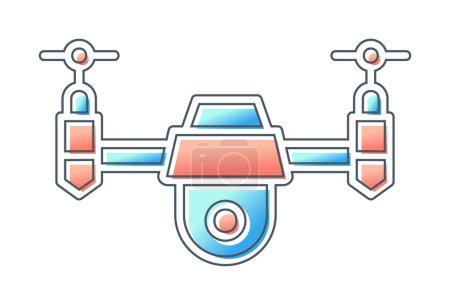 Ilustración de Contorno Drone icono diseño elemento vector - Imagen libre de derechos