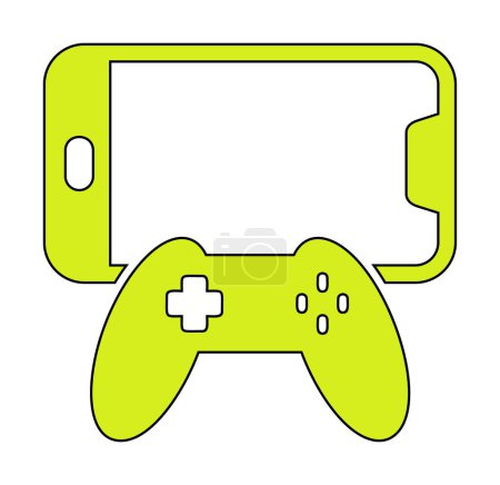 Ilustración de Joystick y Mobile. icono web ilustración simple - Imagen libre de derechos