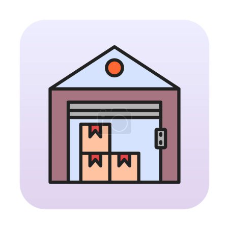 Illustration for Simple illustration of warehouse vector icon for web - Royalty Free Image
