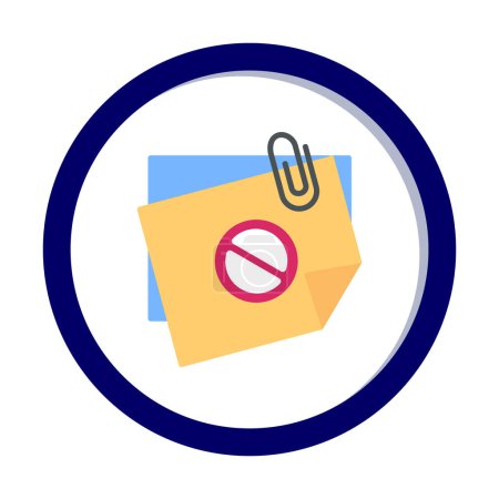 Illustration for Sticky Notes Ban icon vector illustration - Royalty Free Image