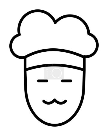 Téléchargez les illustrations : Simple chef en chapeau web illustration design - en licence libre de droit