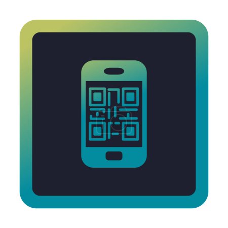 Ilustración de Qr código en el icono de la pantalla del teléfono inteligente aislado en fondo blanco - Imagen libre de derechos