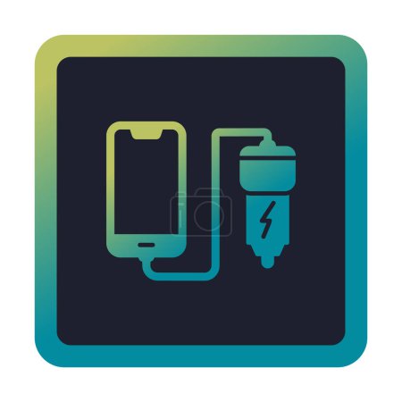 Ilustración de Icono de batería de carga del teléfono del coche, ilustración vectorial - Imagen libre de derechos