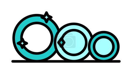 Illustration for Vector illustration of clean plates icon - Royalty Free Image
