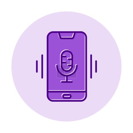 Ilustración de Mobile Voice Assistant ilustración vectorial sobre fondo blanco - Imagen libre de derechos