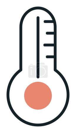 Téléchargez les illustrations : Icône du thermomètre style plat isolé sur fond blanc. - en licence libre de droit