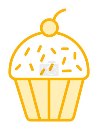 Ilustración de Cupcake icono colorido, cupcake clip art, vector de ilustración - Imagen libre de derechos