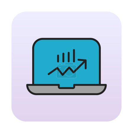 Téléchargez les illustrations : Illustration vectorielle, Stocks Monitoring icône élément fond - en licence libre de droit