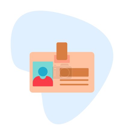 Téléchargez les illustrations : Icône de carte d'identité, illustration vectorielle design simple - en licence libre de droit
