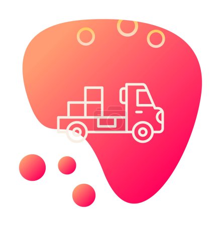 Ilustración de Camión con cajas vector icono para su diseño web y aplicación móvil, concepto de logotipo del camión de entrega - Imagen libre de derechos