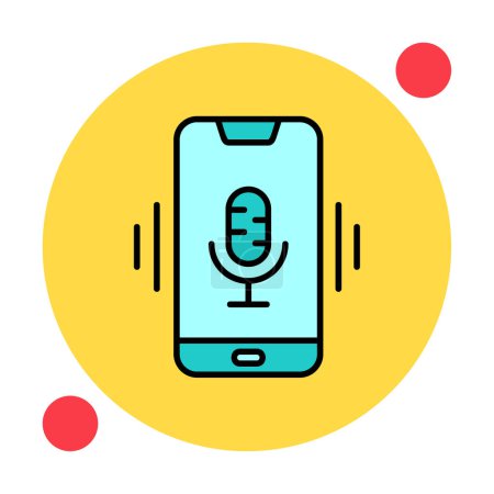 Illustration for Mobile Voice Assistant vector illustration on white background - Royalty Free Image