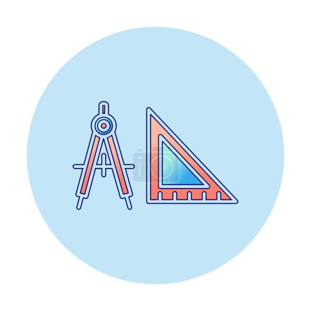 Ilustración de Icono de herramientas de geometría, ilustración vectorial - Imagen libre de derechos