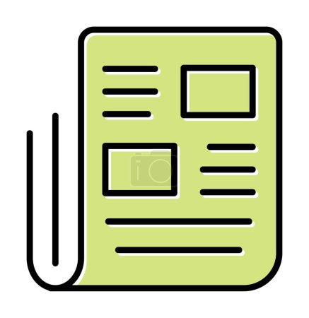 Ilustración de Noticias icono de papel, ilustración vectorial diseño simple - Imagen libre de derechos