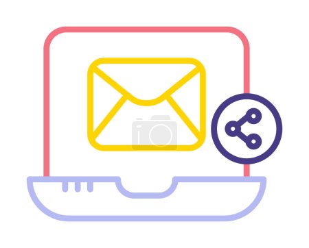 Illustration for Laptop with email icon. vector illustration - Royalty Free Image