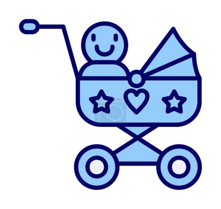 Baby carriage icon. Outline baby carriage vector icon for web design