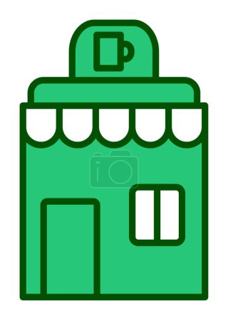 Illustration for Cafe building icon, vector illustration simple design - Royalty Free Image
