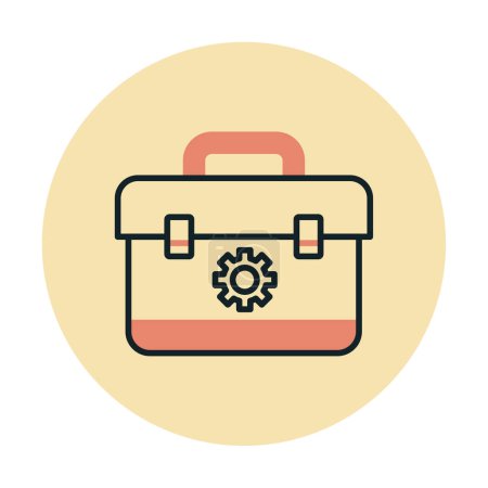 Illustration for Toolkit, toolbox flat icon, vector illustration - Royalty Free Image