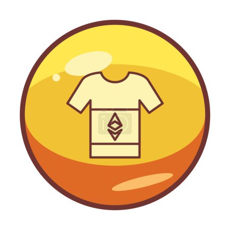 Signo de Etereum en la camiseta. icono web ilustración simple 