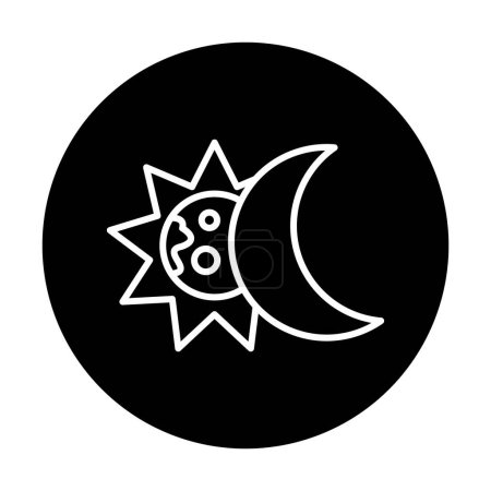 Illustration for Solid icon of moon and sun. Eclipse, vector illustration design - Royalty Free Image