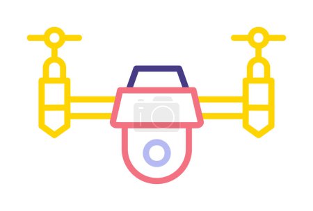 Ilustración de Esquema Drone icono diseño elemento vector ilustración - Imagen libre de derechos