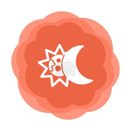 Ilustración de Icono sólido de la luna y el sol. Eclipse, diseño de ilustración vectorial - Imagen libre de derechos