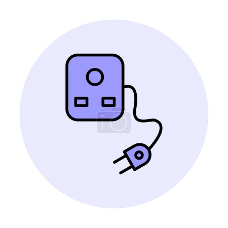 Illustration for Plug And Socket, web icon simple design - Royalty Free Image
