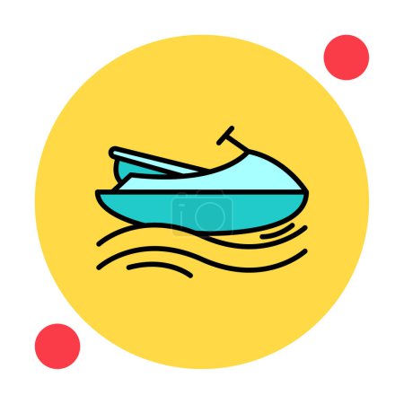 Téléchargez les illustrations : Icône du jet ski de mer. Illustration simple de l'icône vectorielle du jet ski de mer pour la conception web - en licence libre de droit