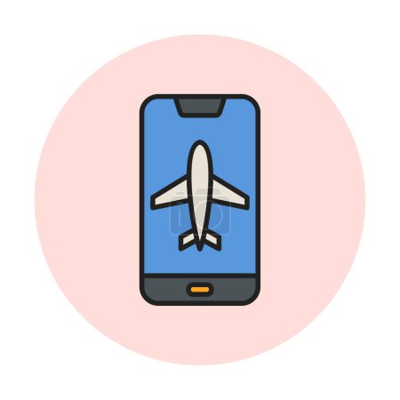 Téléchargez les photos : Mode avion sur écran smartphone, illustration vectorielle - en image libre de droit