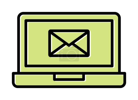 Téléchargez les photos : Email sur l'illustration vectorielle ordinateur portable sur fond blanc - en image libre de droit