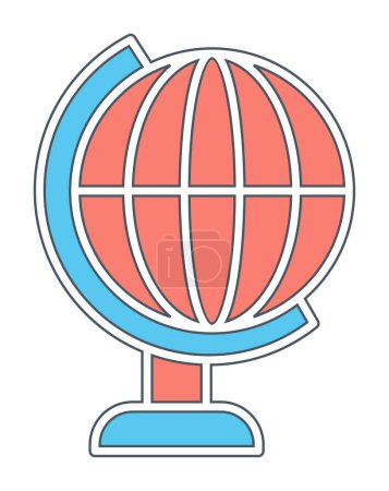 Téléchargez les illustrations : Monde globe icône vectoriel illustration - en licence libre de droit