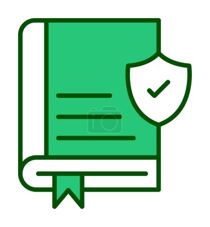 Illustration for Book and security shield. web icon simple illustration - Royalty Free Image